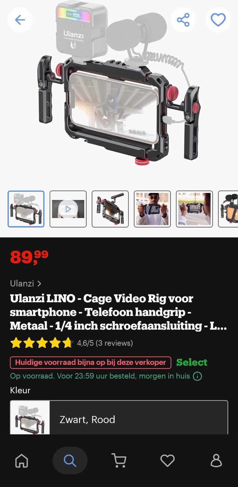 Ulanzi Lino Metal Cage + licht + Draadloos mic, Ophalen of Verzenden, Zo goed als nieuw, Overige typen