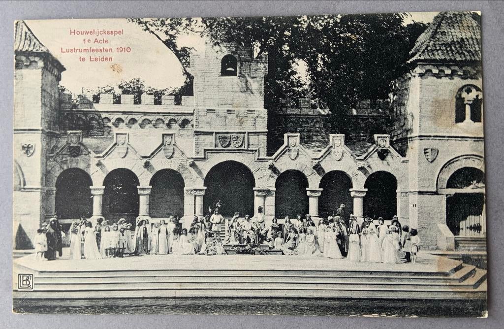 Huwelijksspel Lustrumfeesten Leiden 1910, Ophalen of Verzenden, Voor 1920, Ongelopen, Zuid-Holland