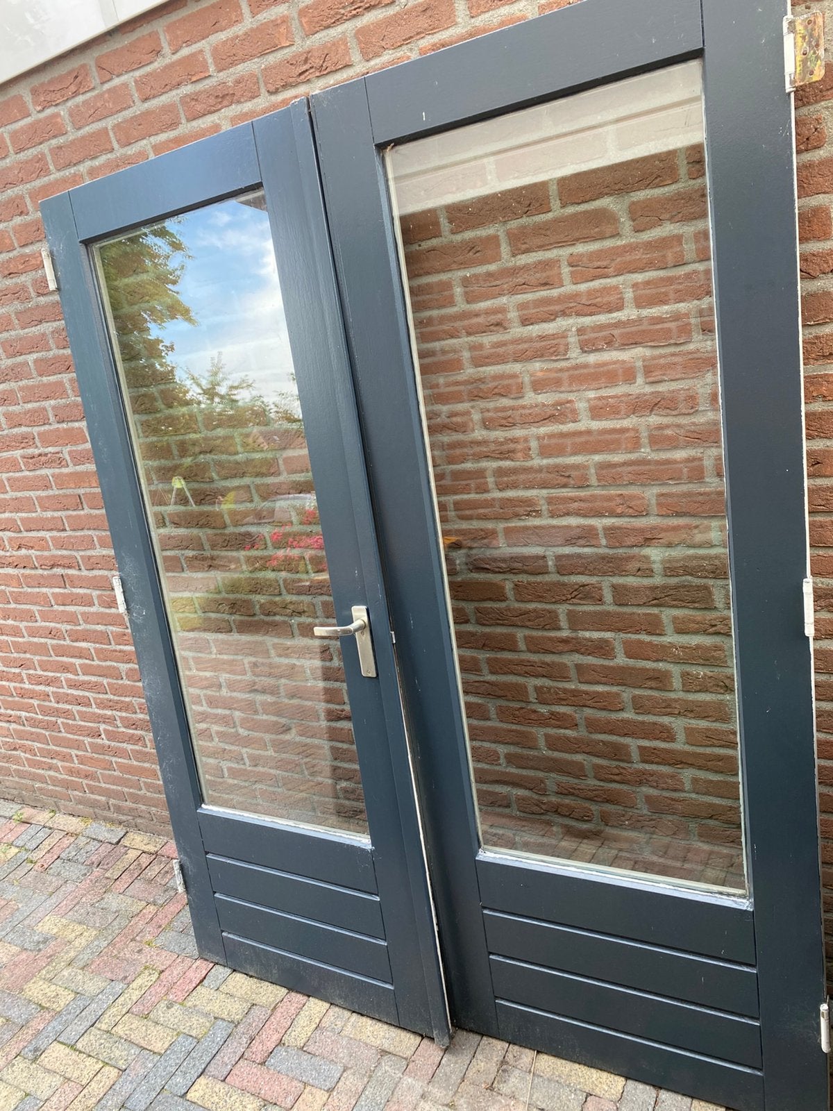 Tuindeuren met dubbelglas, Doe-het-zelf en Verbouw, Ophalen, 120 cm of meer, 200 tot 215 cm, Glas
