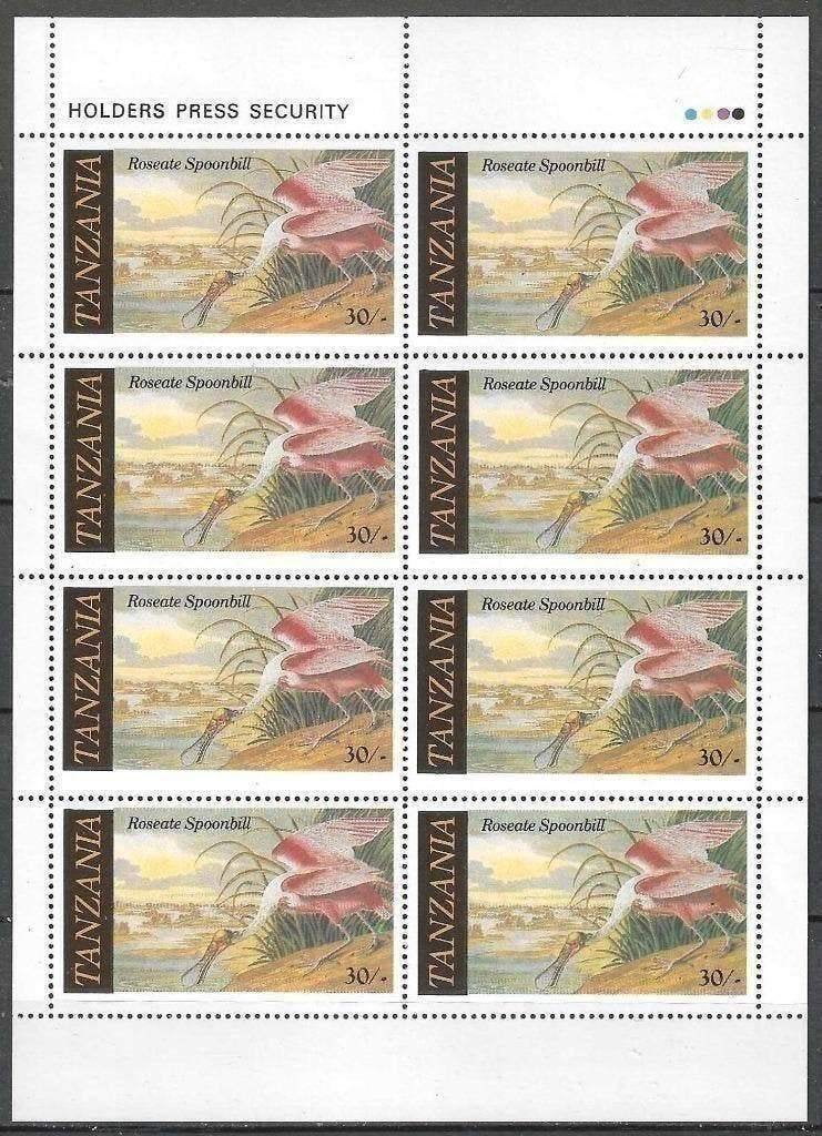 Tanzania 1986 - Yvert  8 x 280 - Vogels van Audubon (PF), Verzenden, Tanzania, Postfris
