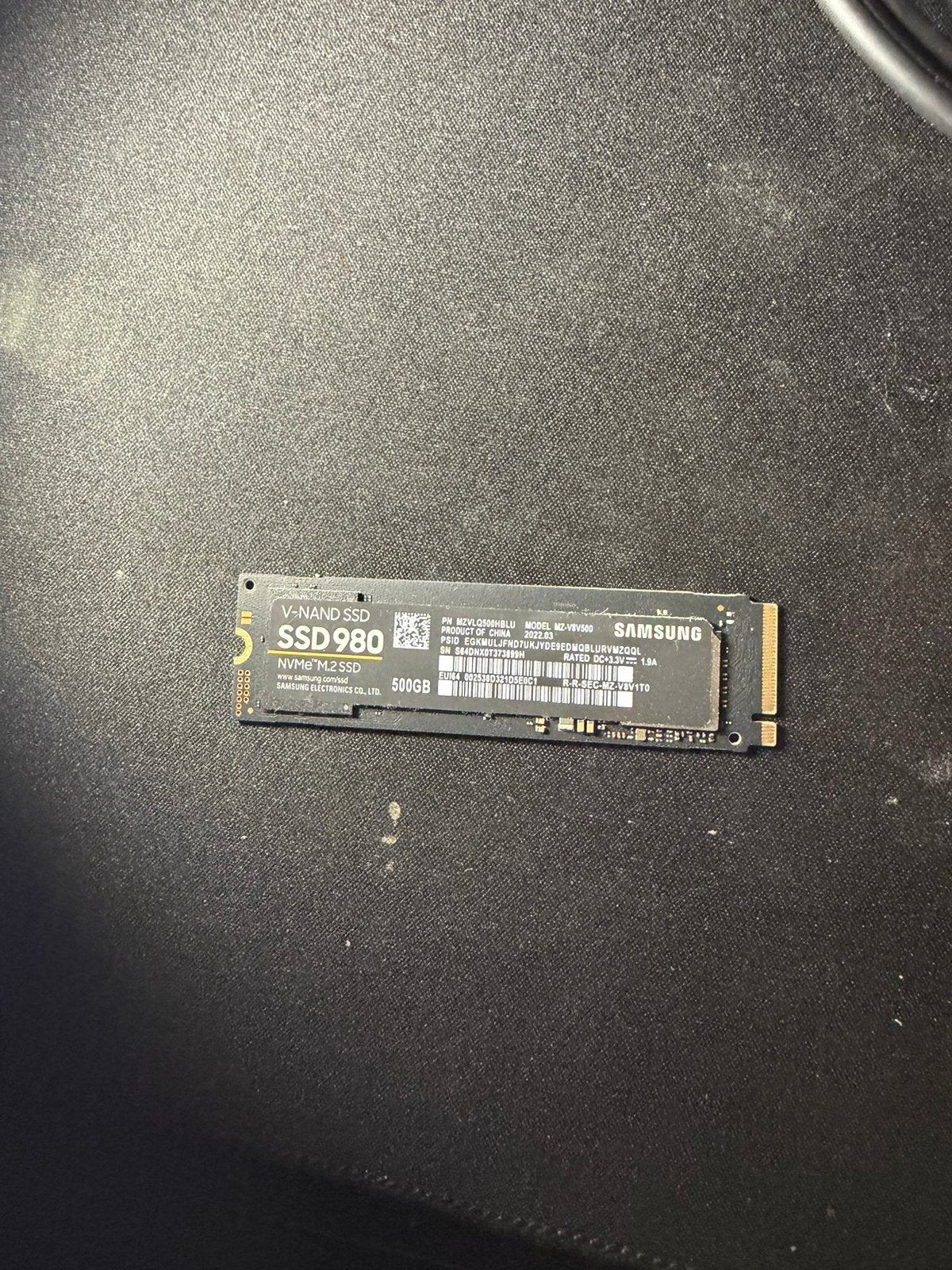 Samsung ssd 980 500gb nvme m.2 zgan, Ophalen of Verzenden, Zo goed als nieuw, Laptop, Overige aansluitingen