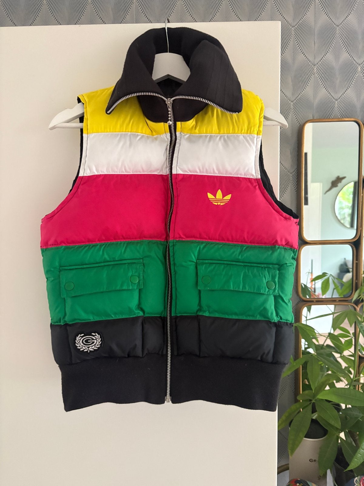Vintage Adidas Carlo Gruber bodywarmer Maat 38, Ophalen of Verzenden, Gedragen, Maat 38/40 (M), Meerkleurig