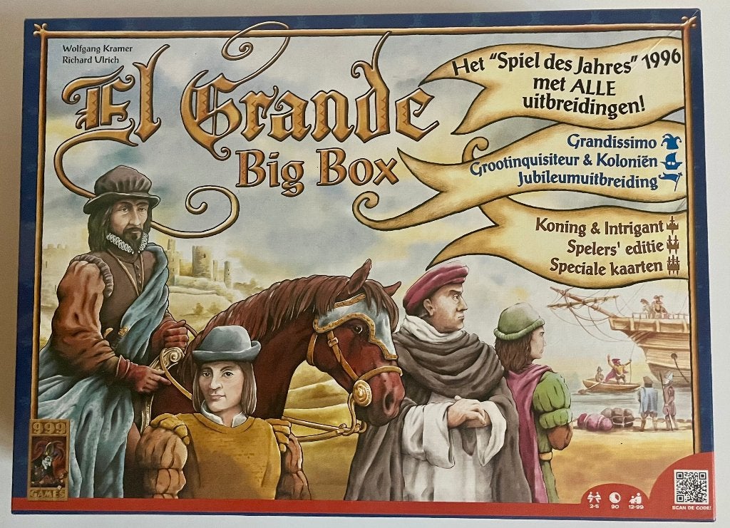 El Grande Big Box Bordspel - Zeer complete Jubileumeditie, Hobby en Vrije tijd, Drie of vier spelers, Ophalen of Verzenden, Zo goed als nieuw