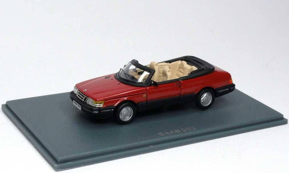 Saab 900 Cabrio rood, Hobby en Vrije tijd, Modelauto's | 1:87, Zo goed als nieuw, Auto, Overige merken, Ophalen of Verzenden