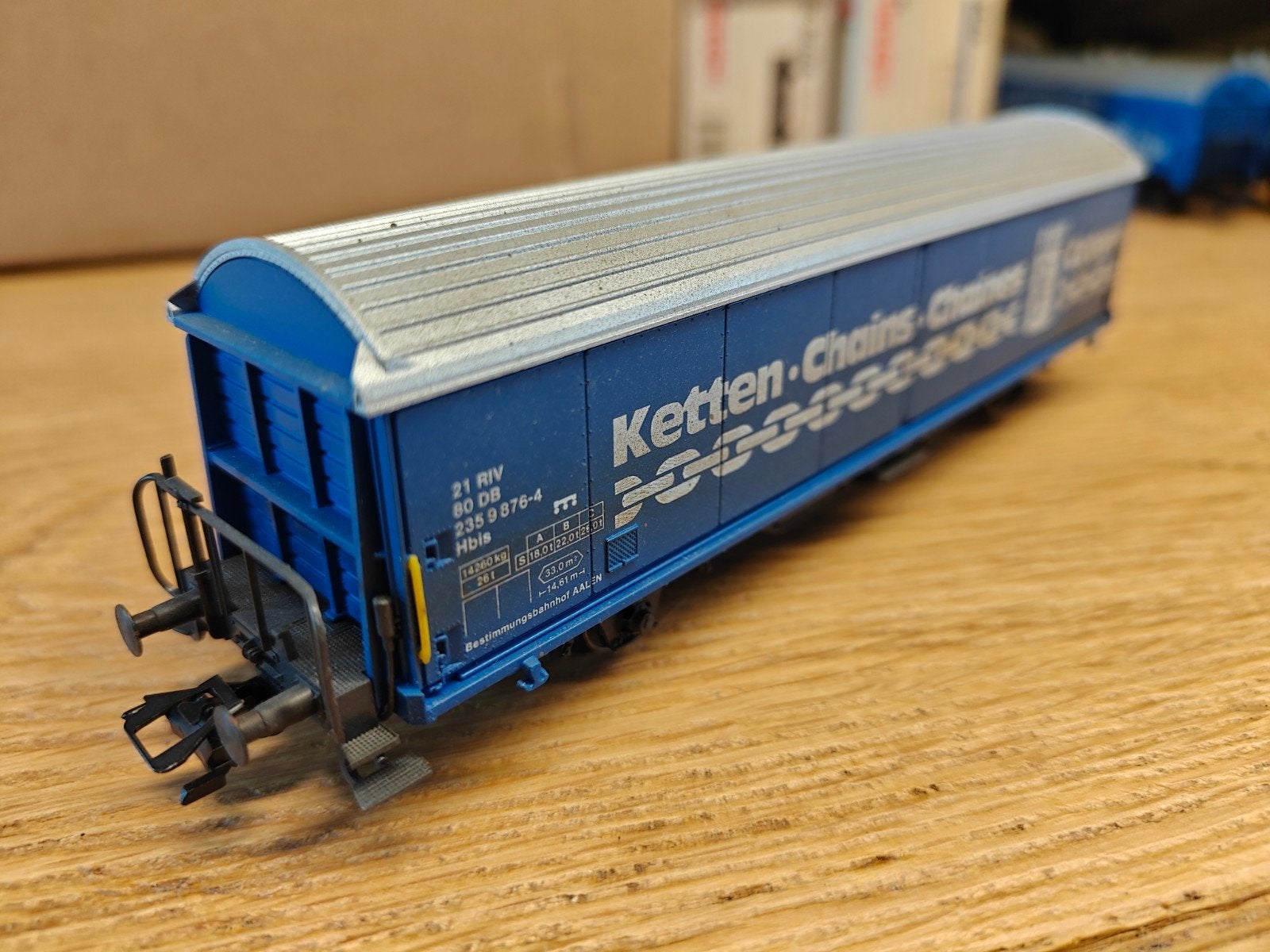 Märklin 31971 Hbis schuifwandwagen 'Ketten-Chains-Chaînes', Hobby en Vrije tijd, Wisselstroom, Wagon, Ophalen of Verzenden, Zo goed als nieuw