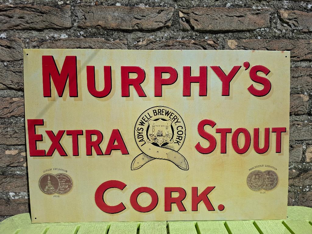 Groot Reclamebord Murphy Stout (bier) 60 x 40 cm, Ophalen of Verzenden, Nieuw, Reclamebord, Plaat of Schild, Overige merken