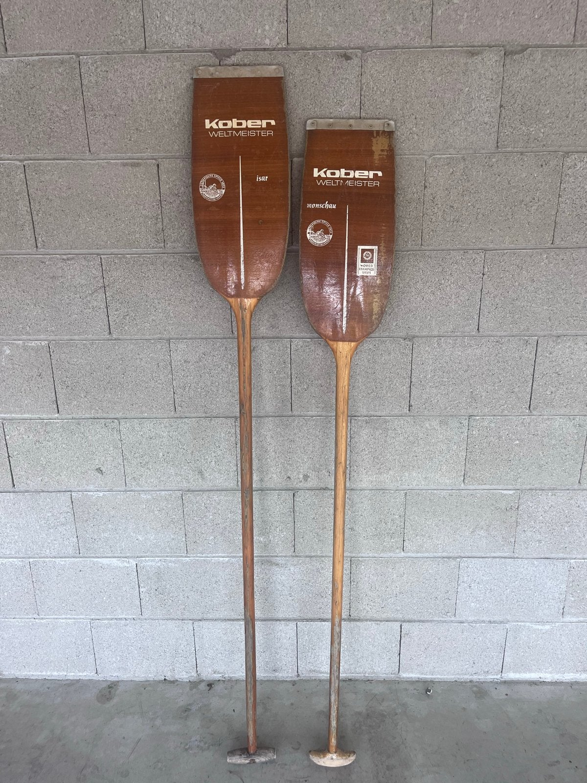 Kober Weltmeister houten peddels - Set van 2, Ophalen of Verzenden, Gebruikt, Enkelbladige peddel