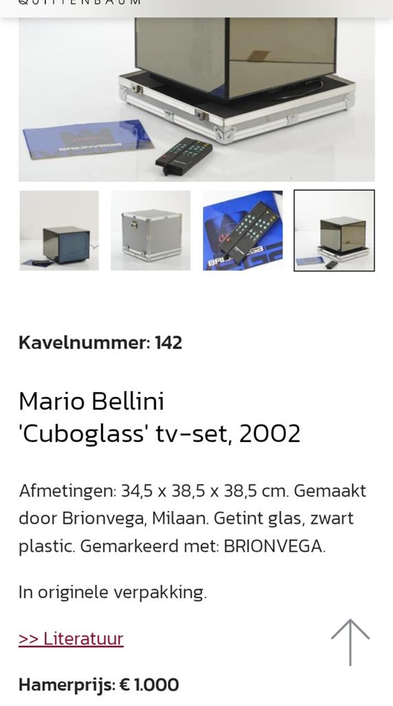 Mario Bellini 'Cuboglass' TV-set voor Brionvega, 2002, Ophalen