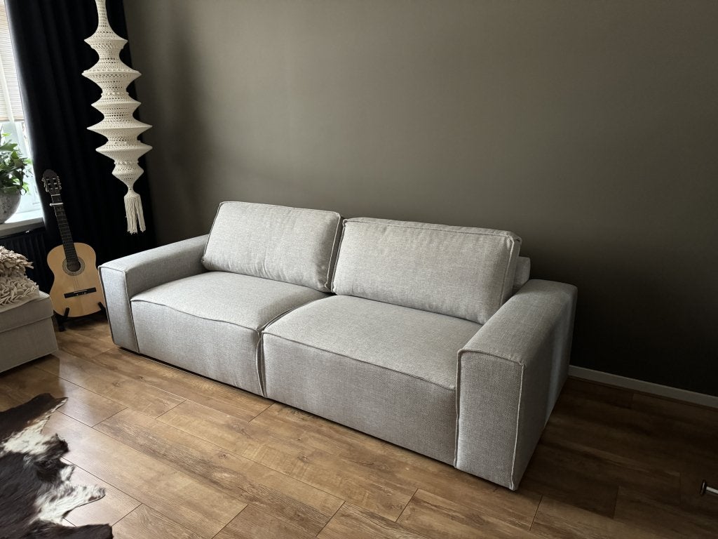 !!ACTIE!! Mack 3 zits bank recycled zandgrijs NIEUW, Niet ingevuld, Niet ingevuld, 75 tot 100 cm, Rechte bank
