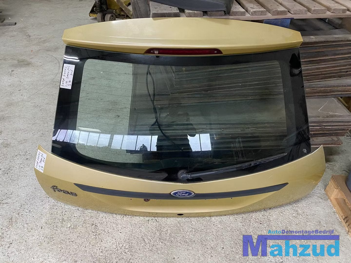 FORD FOCUS 1 Geel S9 achterklep 1998-2004, Gebruikt, Deur, Info@ford.com, Ophalen of Verzenden