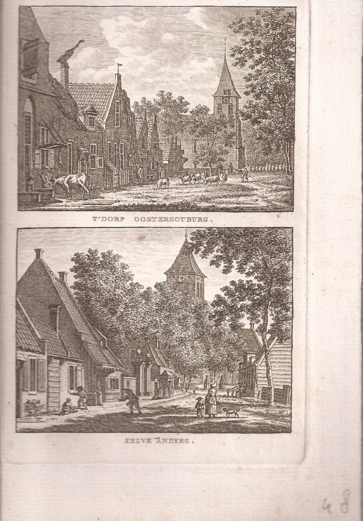 ‘t Dorp Oostersouburg (Oost-Souburg) / Zelve Anders 1786, 10 cm, Stadsgezicht, Ophalen of Verzenden, 16 cm