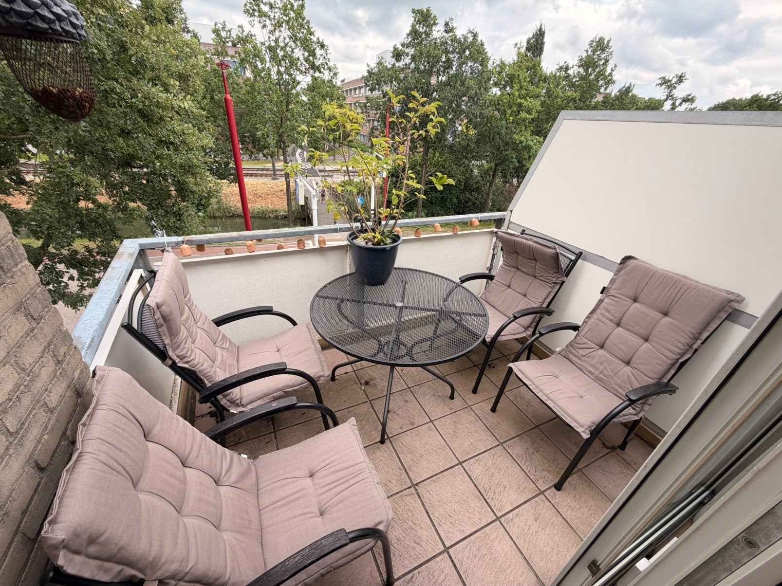 Tuinset te koop - Ronde tafel + 4 stoelen, Tuin en Terras, Tuinsets en Loungesets, Ophalen, Gebruikt, Tuinset, Eettafel
