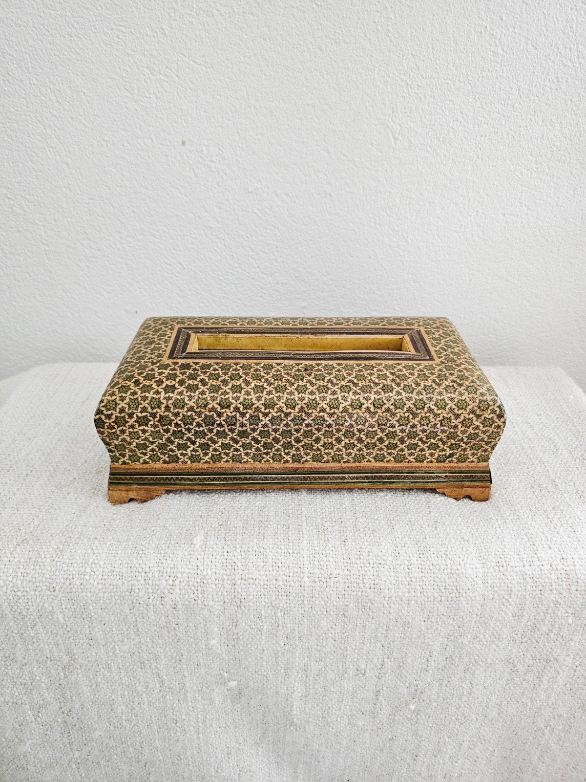 Vintage Oosterse Houten Tissue Box, Ophalen of Verzenden