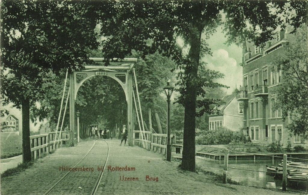 Hillegersberg bij Rotterdam, IJzeren brug - 1906 gelopen, Verzenden, Voor 1920, Gelopen, Zuid-Holland