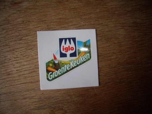 Iglo reclamesticker logo met Groente keuken 6 x 4 cm, Verzamelen, Ophalen of Verzenden, Zo goed als nieuw, Bedrijf of Vereniging