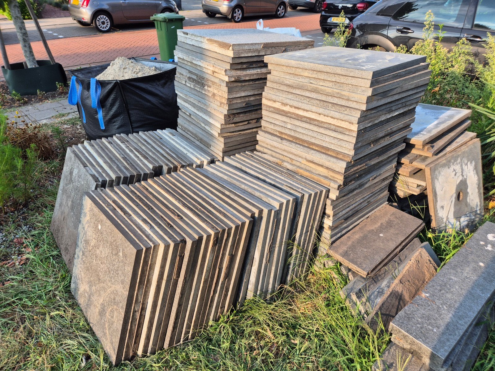 natuurstenen tegels 60x60, Ophalen, Gebruikt, Overige materialen
