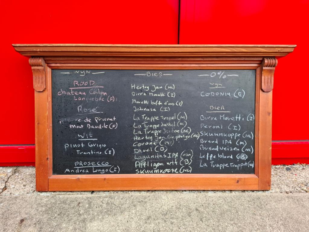 Krijtbord hout zwart 110x60cm voor bar, mancave, keuken, Ophalen, Hout, Gebruikt, Bruin