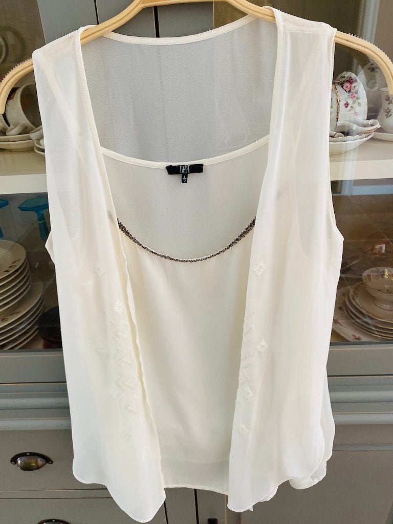 Top met gilet Dept creme roomwit maat 40 Nieuw, Maat 38/40 (M), Wit, Nieuw, Ophalen of Verzenden