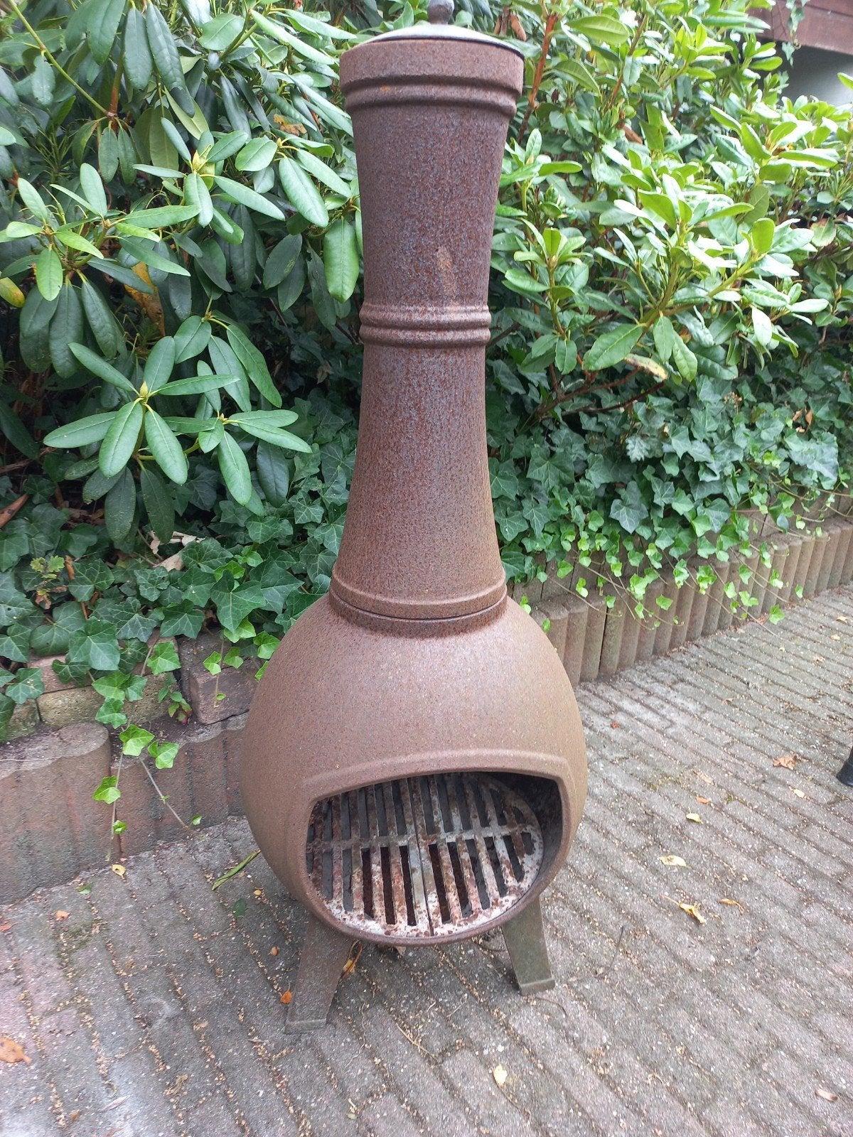 Rustieke gietijzeren potkachel + brandhout, Tuin en Terras, Ophalen, Gebruikt