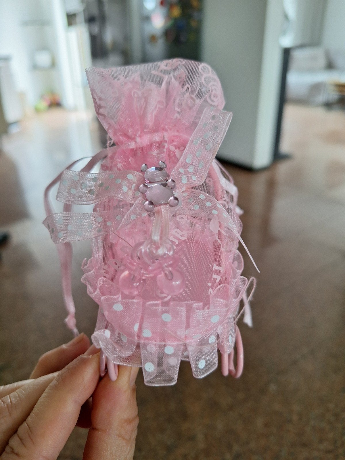 10 Roze Kraamcadeau Kinderwagen Bedankjes, Ophalen of Verzenden, Nieuw, Kraamcadeau