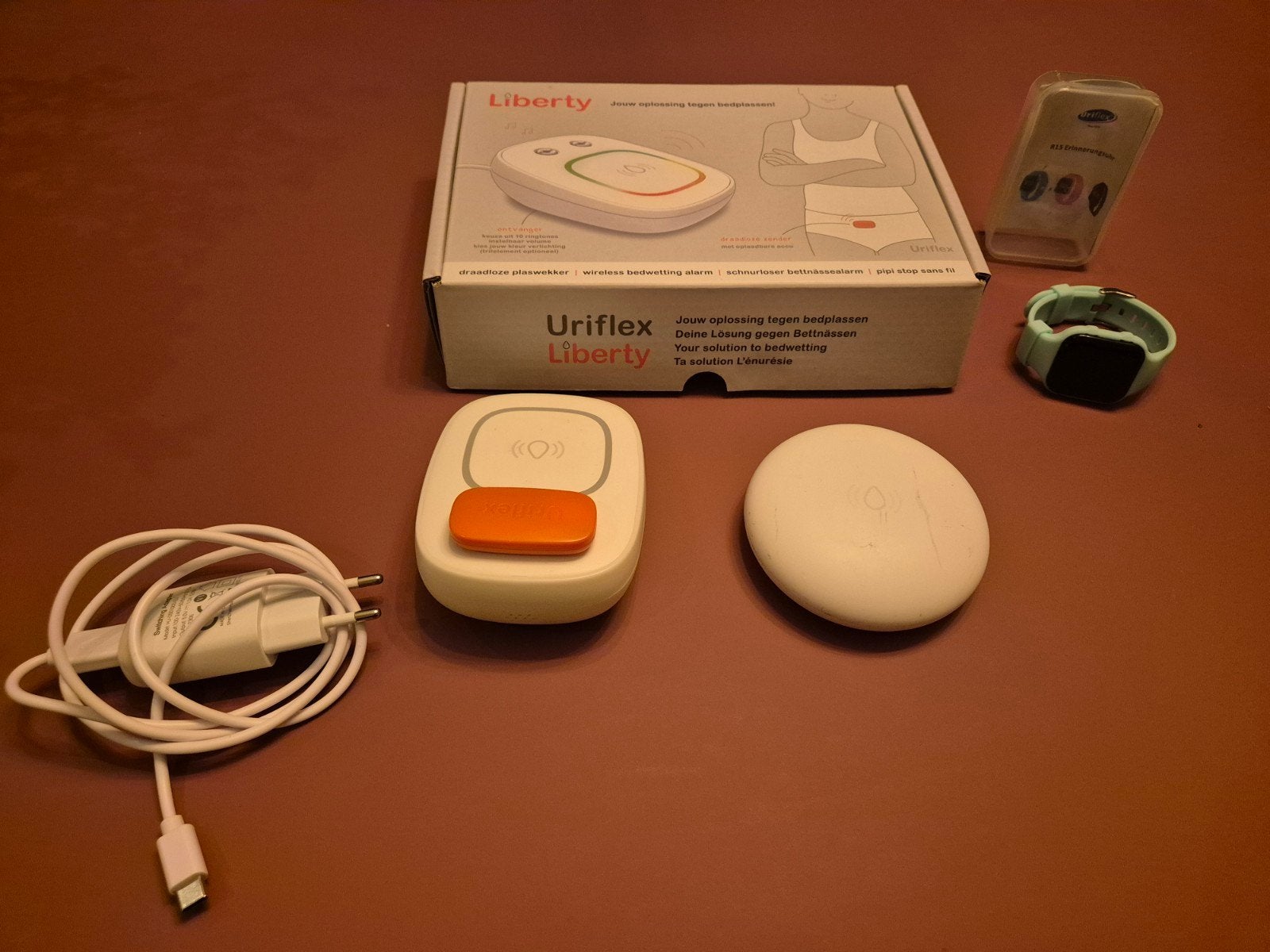 plaswekker Uriflex Liberty met trilfunctie en plashorloge, Ophalen of Verzenden, Gebruikt