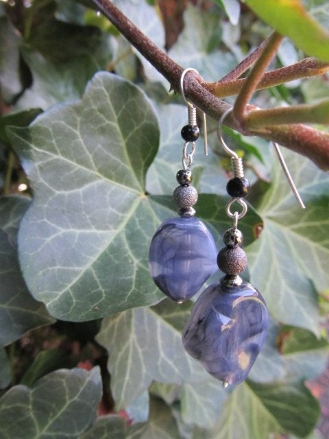 Oorbellen Grey India acryl-onyx-blackplated kraal verzilverd, Sieraden, Tassen en Uiterlijk, Oorbellen, Ophalen, Hangers, Nieuw
