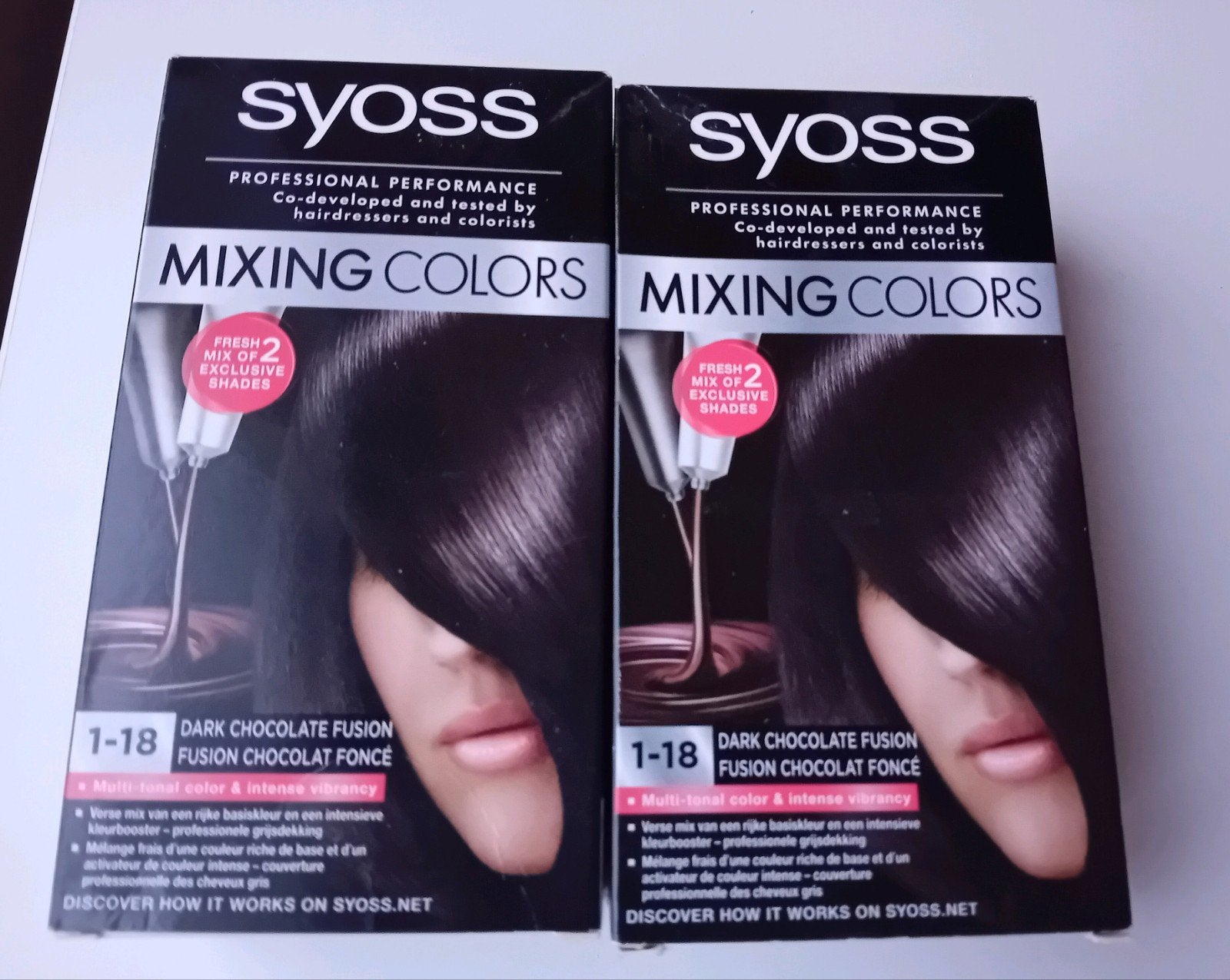 2x Nieuw Syoss mixing colors 1-18, Dark chocolate fusion, Ophalen of Verzenden, Nieuw, Overige typen