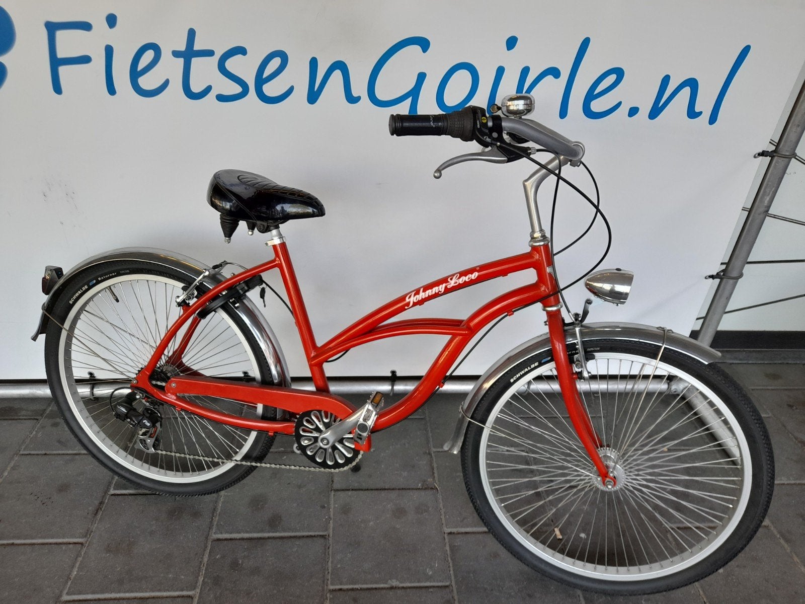 Johnny Loco cruiser/chopper fiets, Fietsen en Brommers, Fietsen | Cruisers en Lowriders, Ophalen, Gebruikt, Staal, 47 tot 51 cm