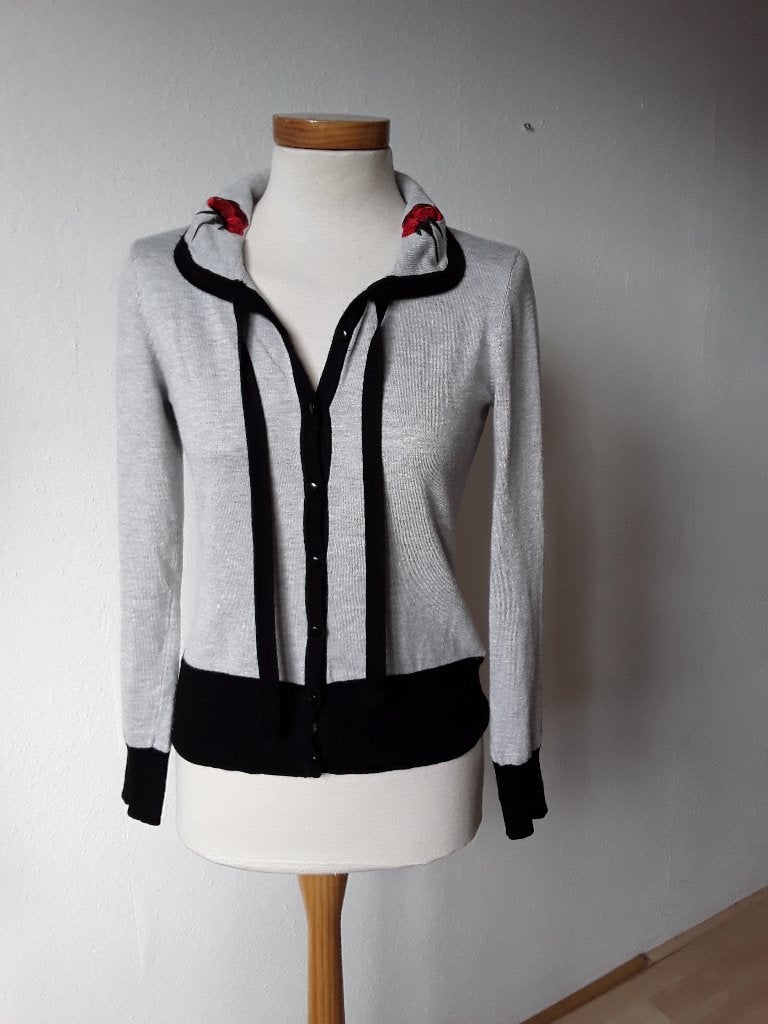 Hearts&Roses vestje mt S zwart met grijs, Verzenden, Zwart, Maat 36 (S), Hearts&Roses