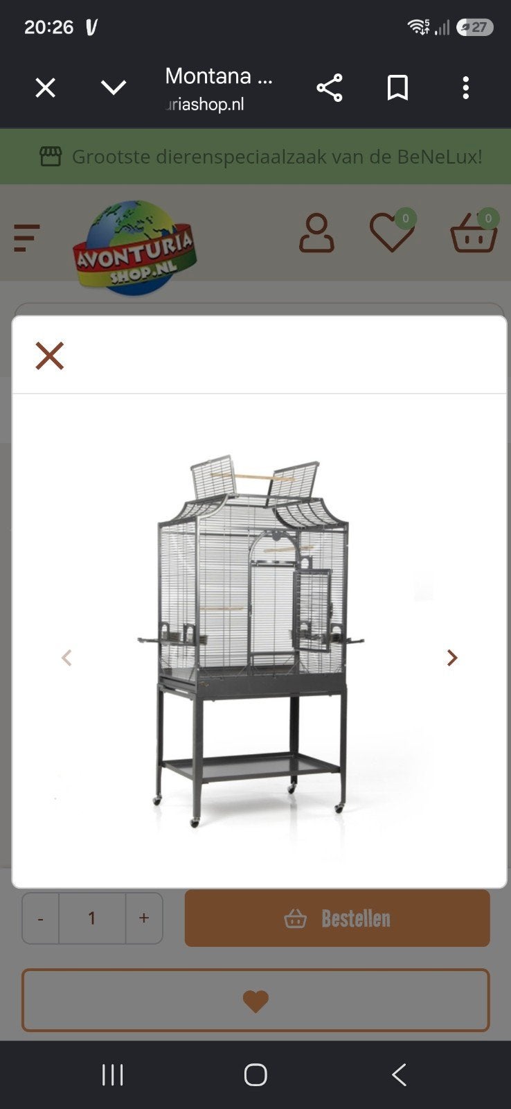 Te koop montana madeira 2 antiek, Dieren en Toebehoren, Vogels | Hokken en Kooien, Ophalen, Zo goed als nieuw, Metaal, Vogelkooi