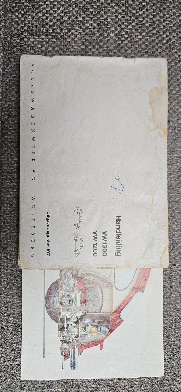 Handleiding Volkswagen Kever VW 1300 1200 1971, Ophalen of Verzenden, Gelezen, Volkswagen, Volkswagenwerk AG