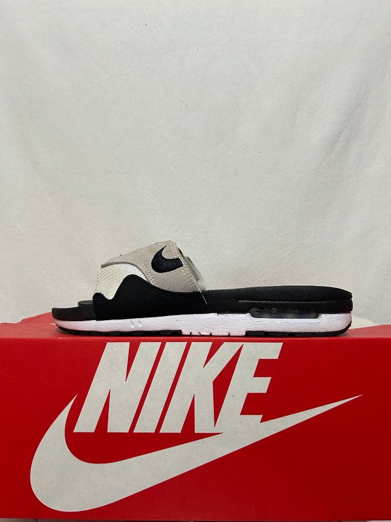 ALS NIEUW! Maat 38,5 - Nike Air Max 1 Slide Black White, Slippers, Zwart, Nike, Ophalen of Verzenden
