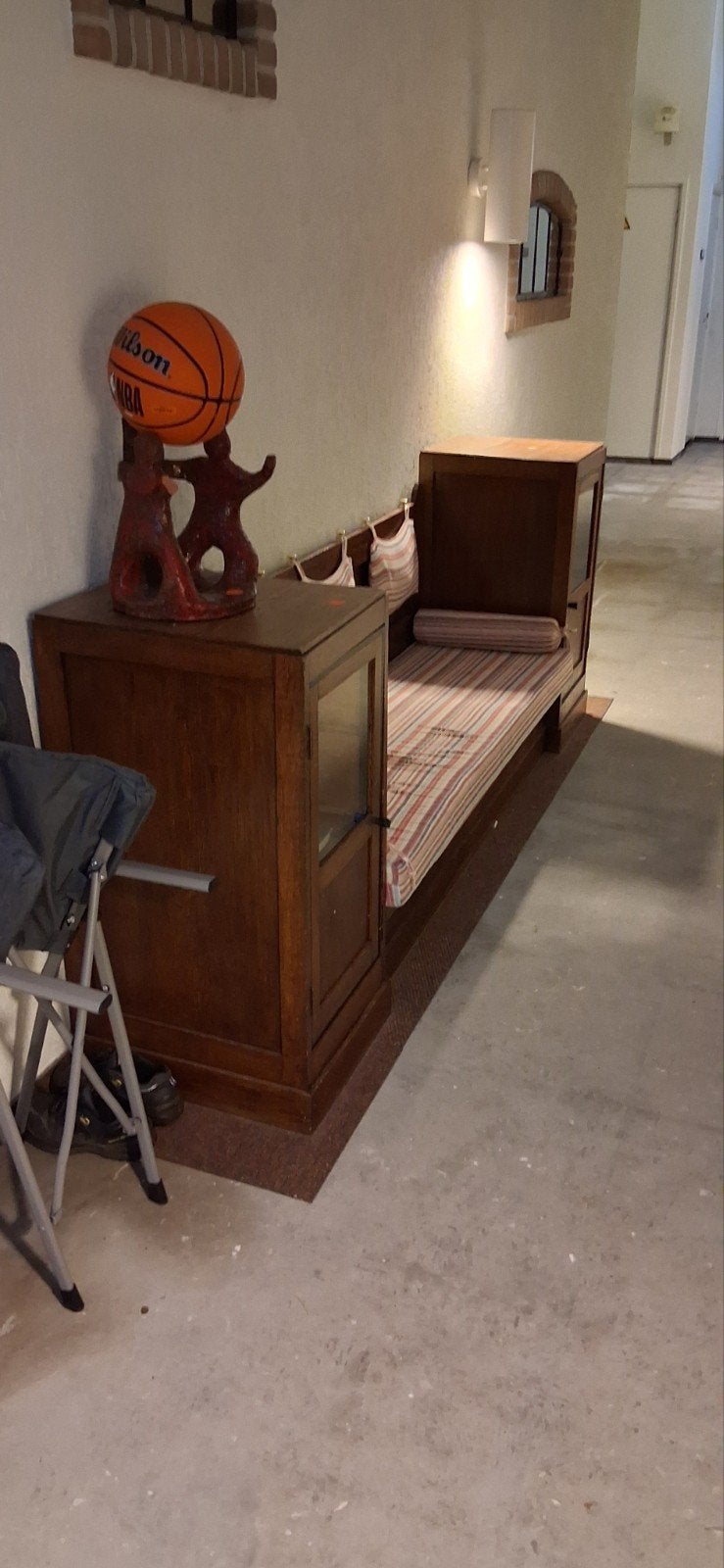 Art Deco/Haagse School halbank met twee vitrinekasten, Ophalen of Verzenden