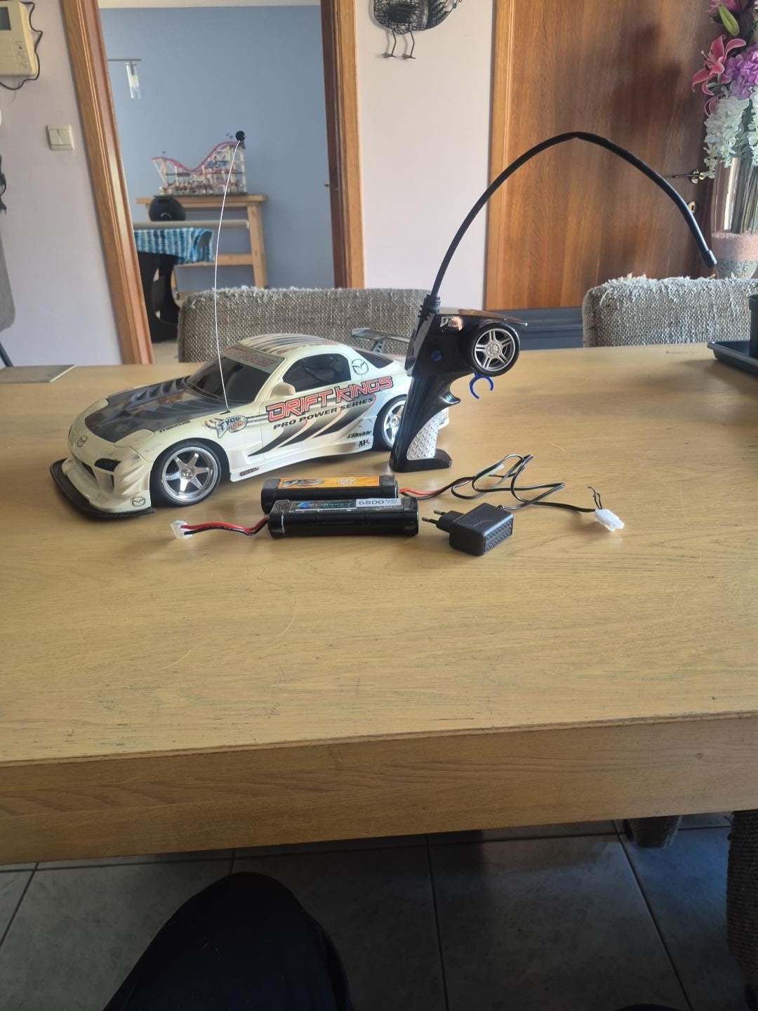 Tyco Drift Kings Mazda RX-7 Pro Power – 27MHz – Compleet & W, Ophalen of Verzenden, Gebruikt, 1:5 t/m 1:8, Auto