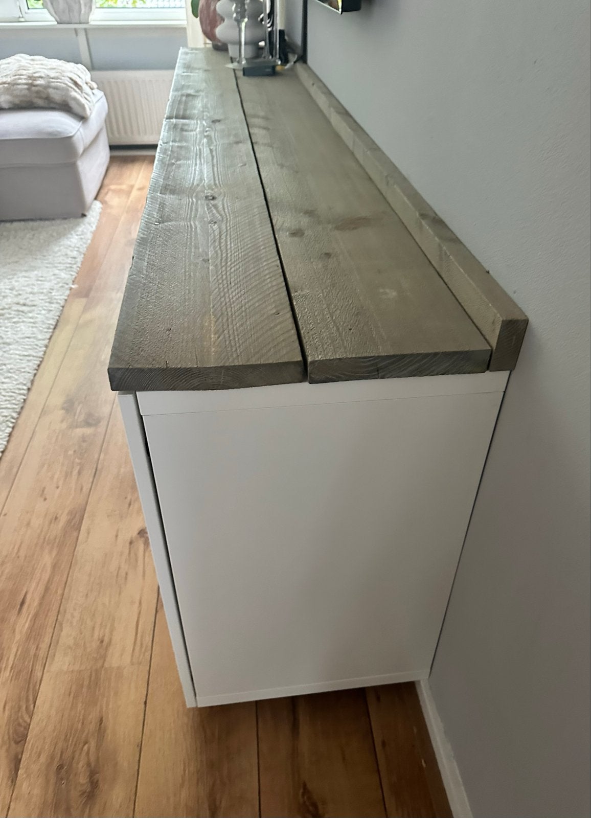 IKEA Kastjes met houten blad - 250x67x42 cm, Ophalen, Gebruikt