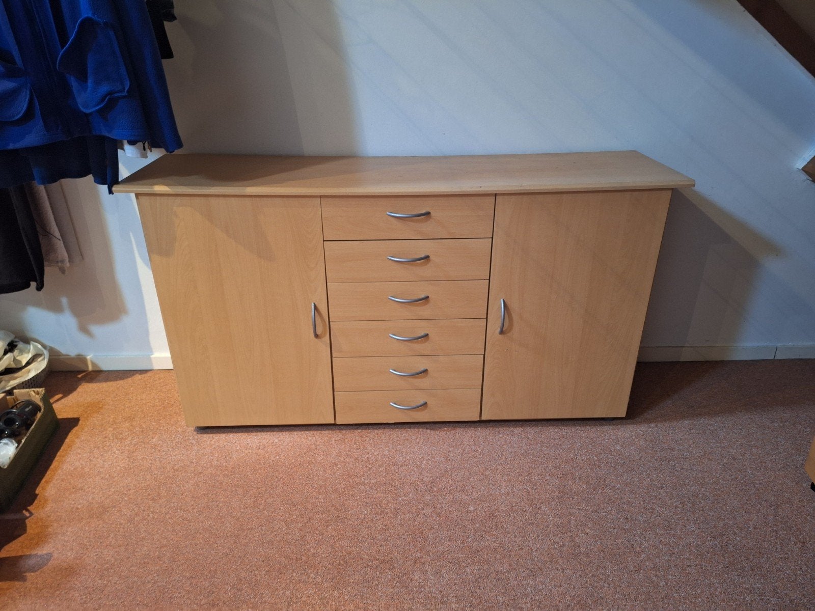 Commode met lades en deuren - Licht hout, Ophalen, Gebruikt, Modern, Functioneel, 150 tot 200 cm