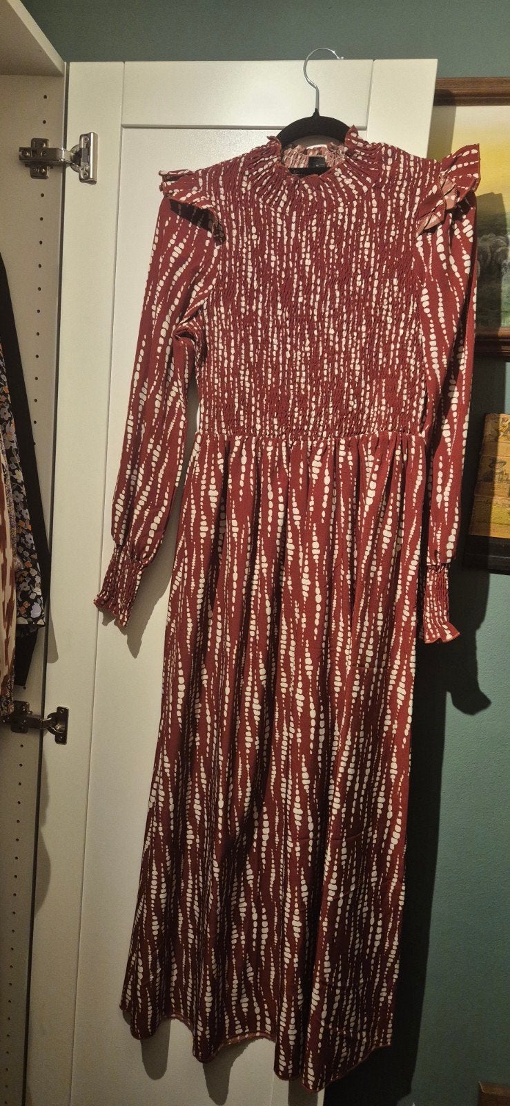 Shein jurk maat S, rood met wit patroon, zo goed als nieuw, Kleding | Dames, Ophalen of Verzenden, Zo goed als nieuw, SHEIN, Maat 36 (S)