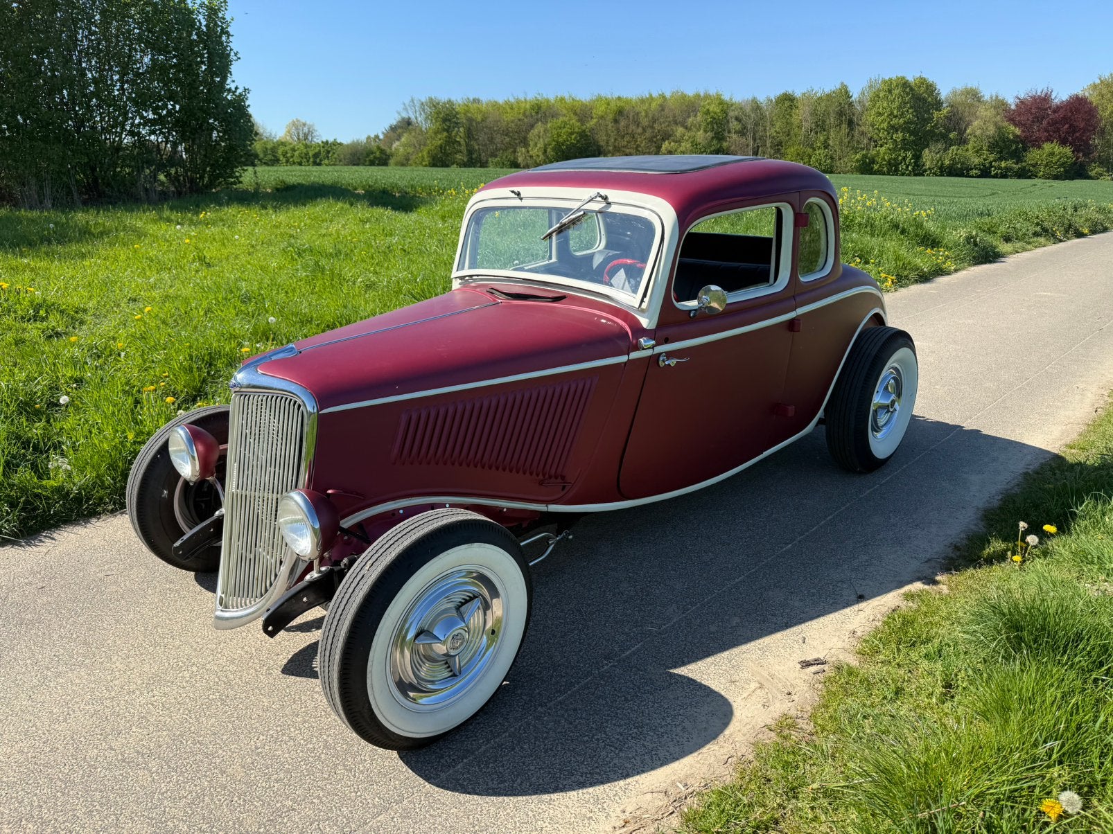 1934 Ford Model B 5 window coupe Hotrod V8 NL kent Hot rod, Auto's, Automaat, Achterwielaandrijving, Zwart, Overige kleuren