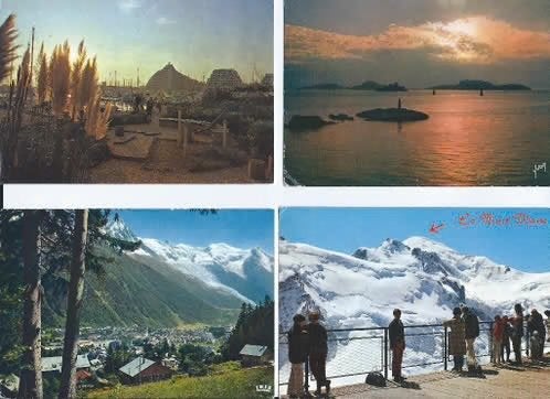 22 Ansichtkaarten van Frankrijk o.a. Nice-Mont Blanc etc., Ophalen of Verzenden, 1960 tot 1980, Gelopen, Frankrijk