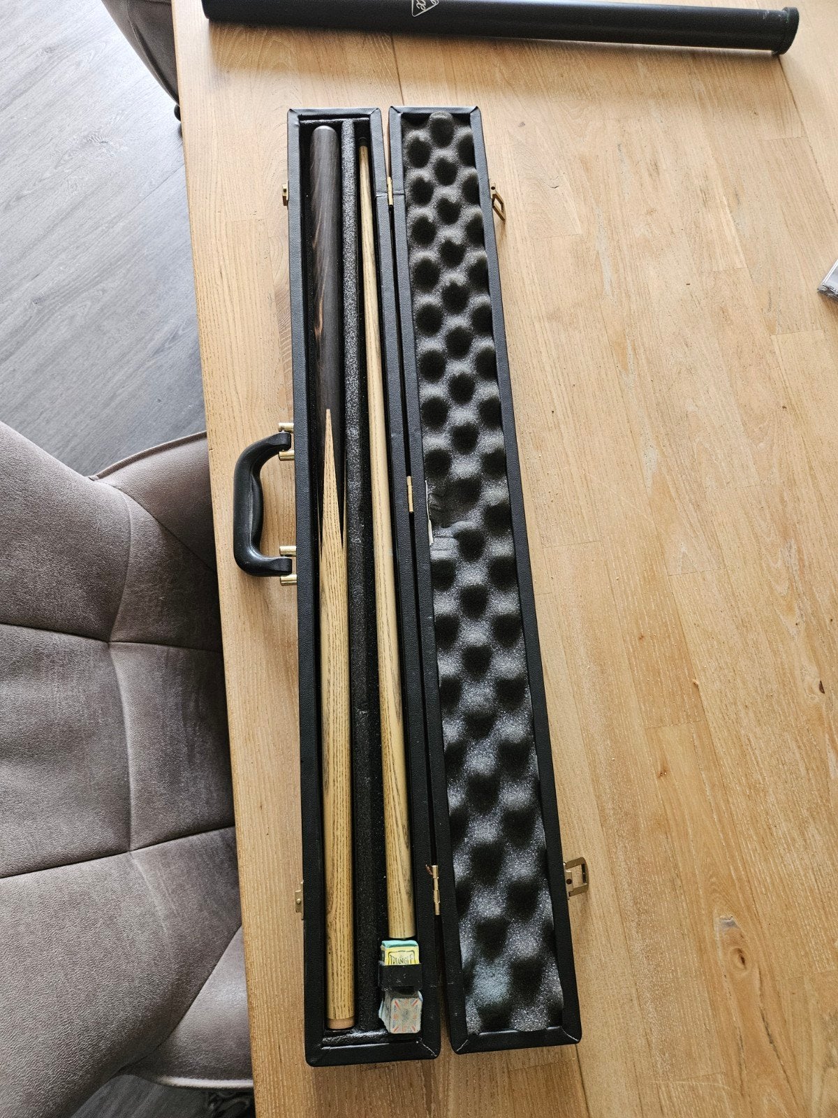 PowerGlide Snookerkeu met koffer - Zo goed als nieuw, Ophalen, Zo goed als nieuw, Keu of Ballen