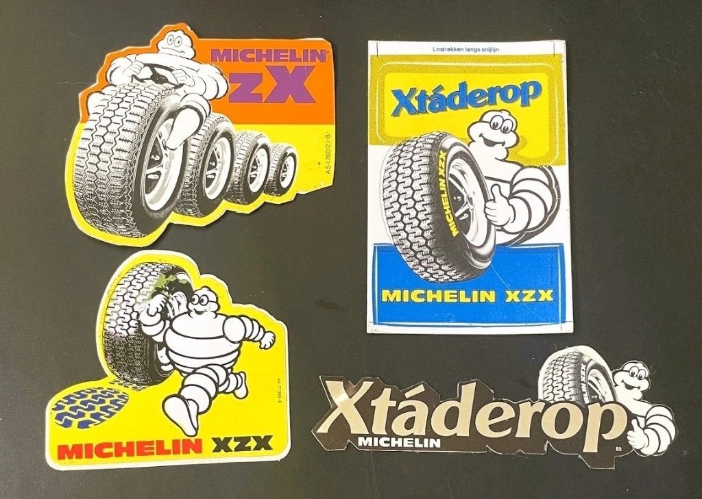 Michelin - 4 stickers met Michelin-mannetje / Bibendum, Verzamelen, Verzenden, Nieuw, Auto of Motor