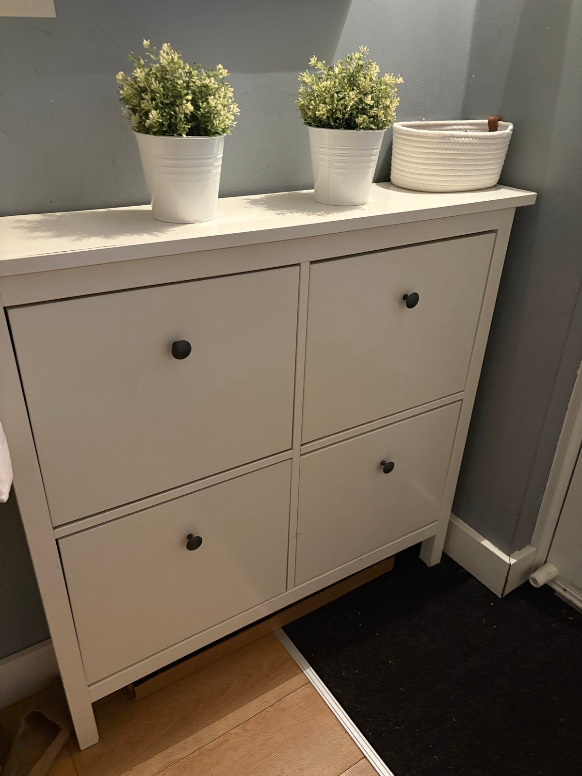 Witte schoenenkast met 4 vakken - IKEA BISSA, Ophalen, Gebruikt