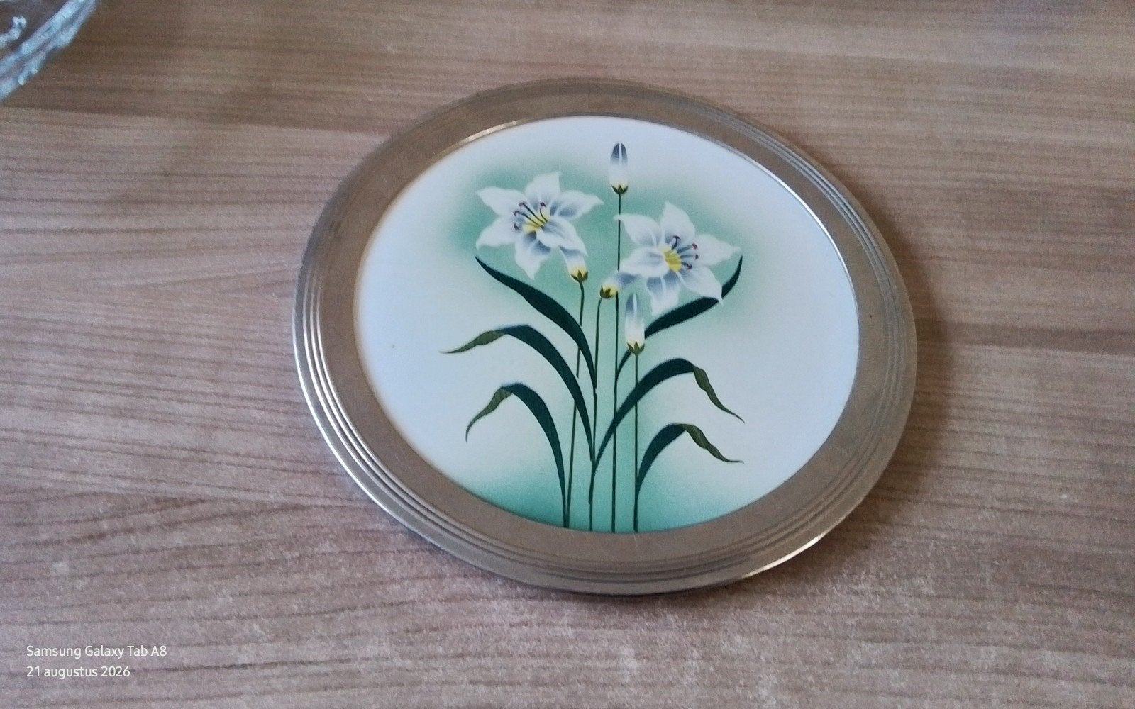 Art Nouveau Majolica onderzetter met bloemmotief, BMF, Ophalen of Verzenden