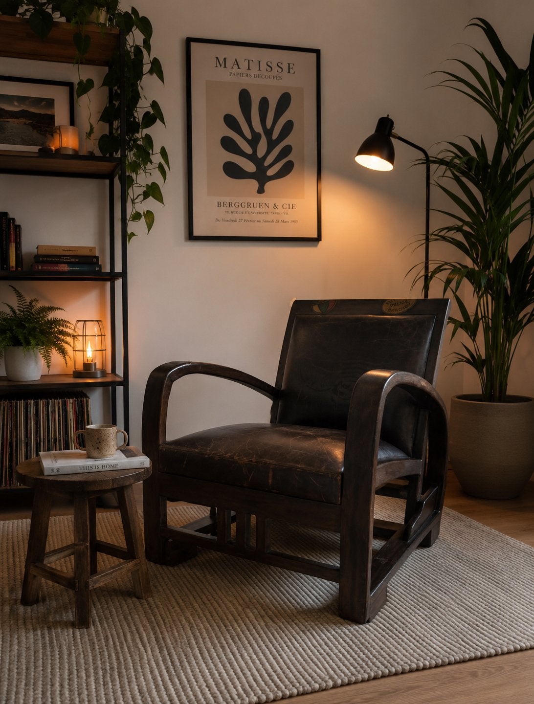 Vintage leren fauteuil, Huis en Inrichting, Fauteuils, Ophalen, Zo goed als nieuw
