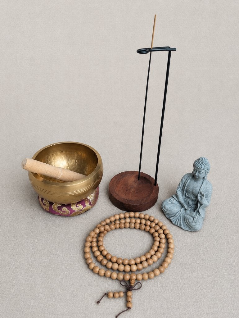 Premium Meditatie Set: Klankschaal, Boeddha, Wierook & Mala, Verzenden, Nieuw, Overige typen