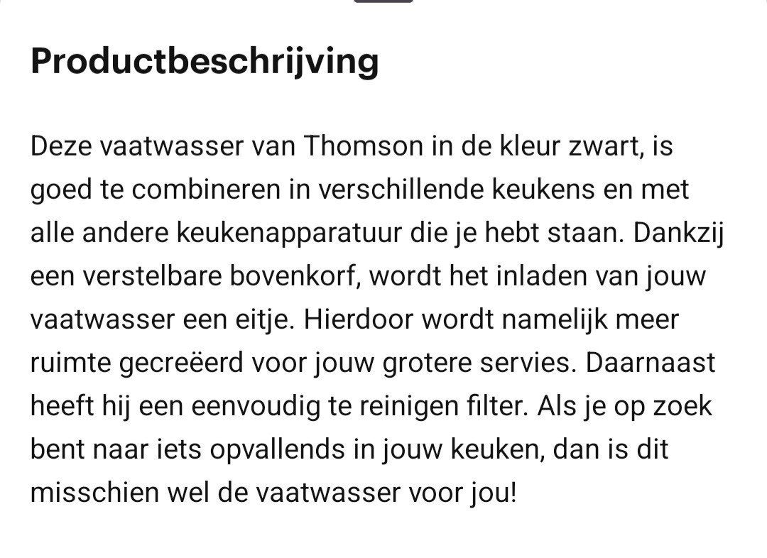 Foto 2 van Thomson vaatwasser - Zwart, verstelbare bovenkorf
