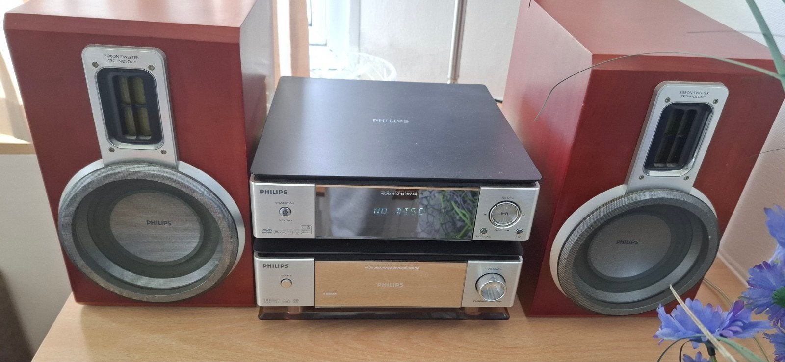 Philips Microset met DVD-speler en Ribbon Tweeter Speakers, Ophalen, Philips, Zo goed als nieuw, Speakers