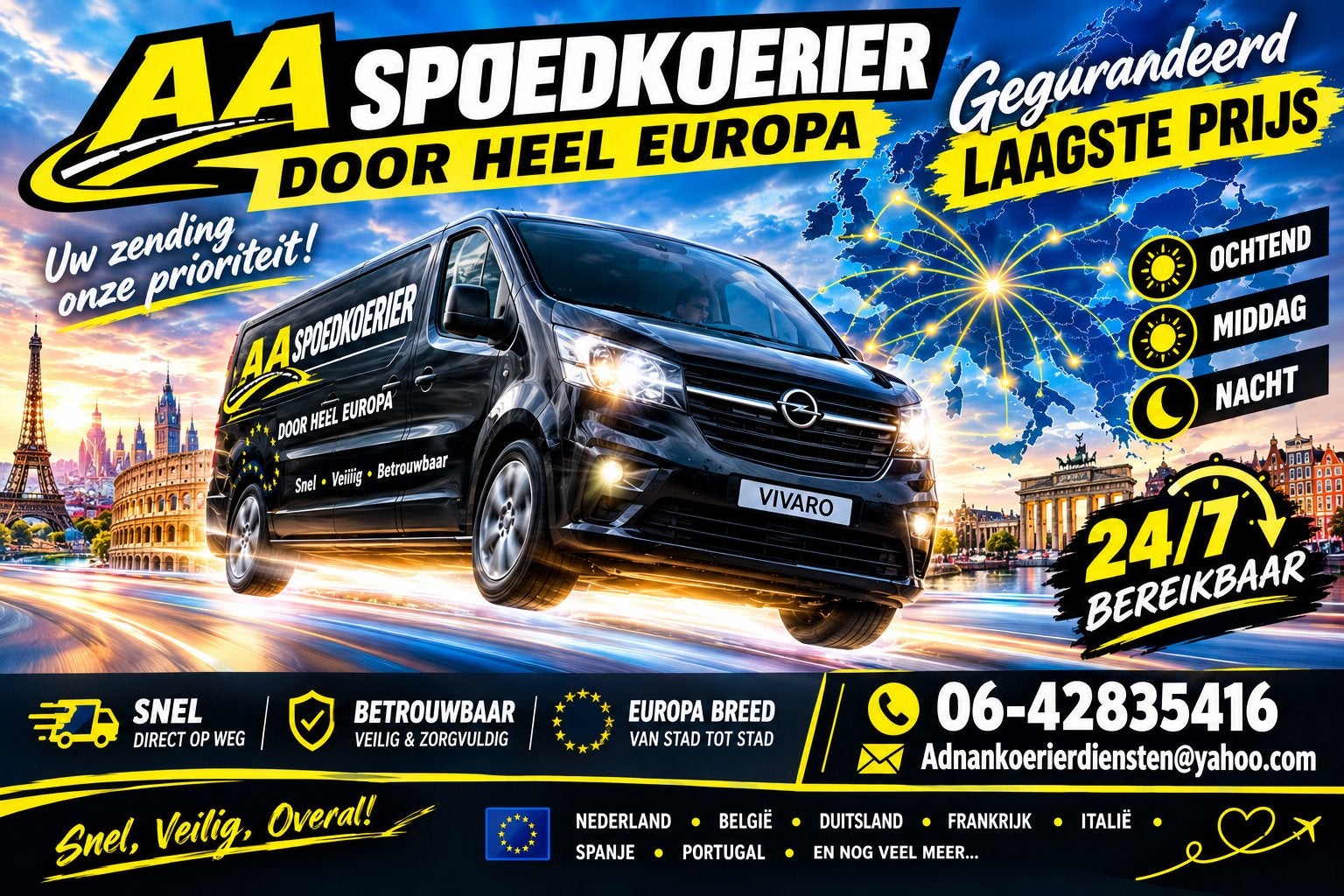 Spoedkoerier nodig Twijfel niet en neem contact op !!