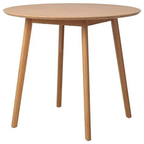 Ronde bamboe eettafel Ikea Oppli, Ophalen, 50 tot 100 cm, Rond, 50 tot 100 cm