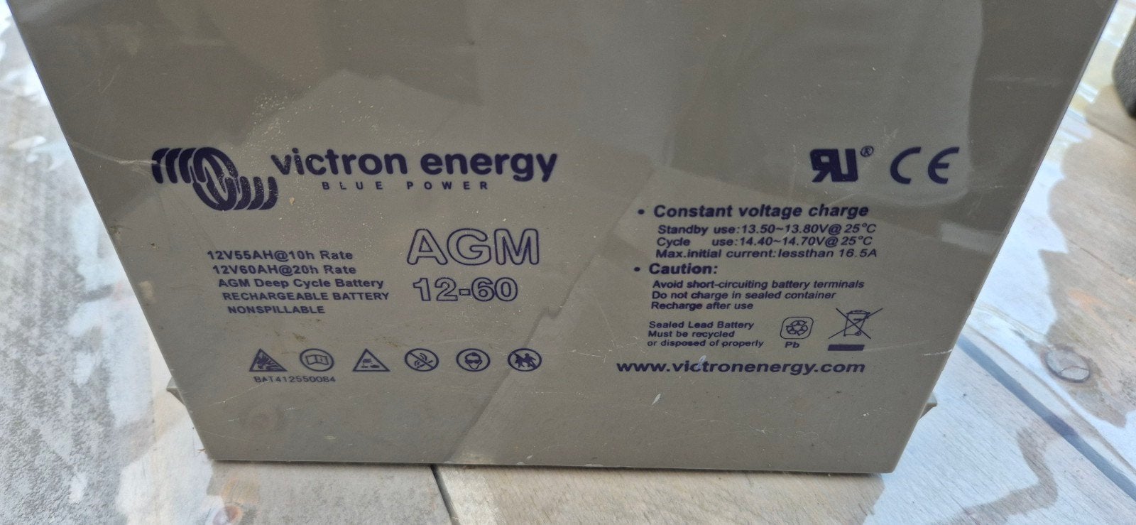 Victron Energy AGM Deep Cycle Accu 12V 60Ah, Gebruikt, Overige automerken
